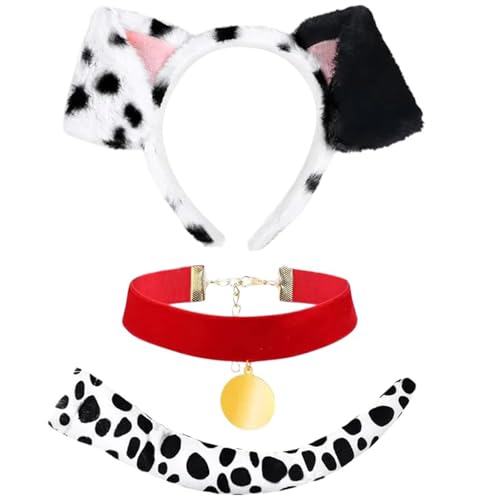 3Pcs Halloween Hund Kostüm Zubehör Hund Kleid Up Kostüm Stirnband Schwanz Hund Kragen Für Kind Erwachsene Cosplay Halloween von HEEZOU