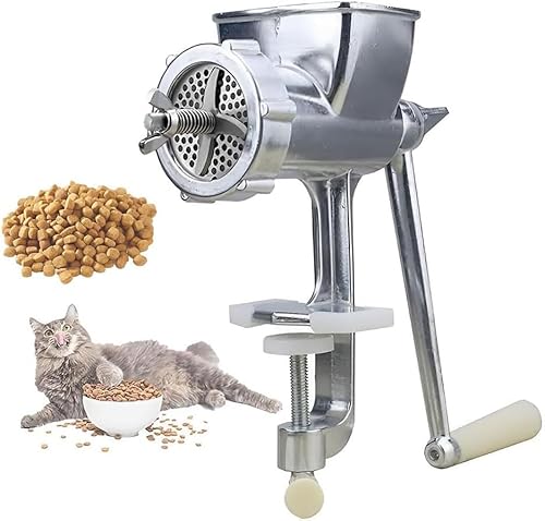 Manuelle Pelletmaschine für Tierfutter, Futterzubereiter für Hunde und Katzen mit optionalen Edelstahlformen von 1,5–8 mm, Küchenmaschine für die Futterverarbeitung von Vögeln, Katzen, Hunde von HEHEXIQH