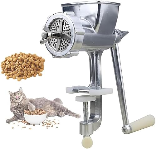 Manuelle Tierfutter-Pelletmaschine, Futterzubereiter für Hunde und Katzen mit 1,5–8 mm optionalen Edelstahlformen, Küchenmaschine für die Futterverarbeitung von Vögeln, Katzen, Hunden und Pa von HEHEXIQH