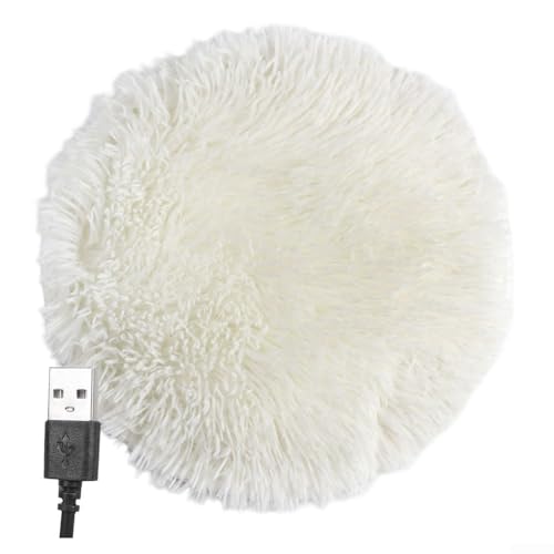 HEIBTENY USB-Plüsch-Heizdecke Für Haustiere, Heizdecke, Wärmedecke, Wintermatte Für Katzen Und Hunde, 40 cm Energieeffizient 28℃ Überhitzungsschutz(White) von HEIBTENY