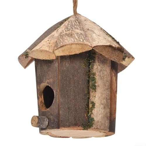 Vogelhaus aus Holz, rustikale Gartendekoration, geräumige Größe, einfach aufzuhängen oder zu montieren von HEIBTENY