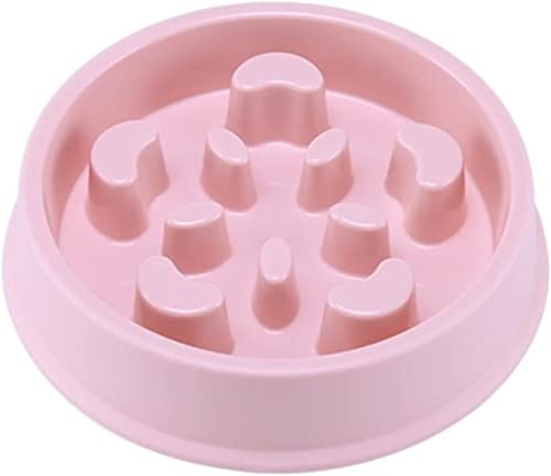 HEIMP Fressnäpfe Nützliche Futternäpfe for Hunde, Kunststoff, runde Form, verlangsamen das Essen, gesunde Ernährung, Hundezubehör Schüssel (Color : Pink 3, Size Shows) von HEIMP