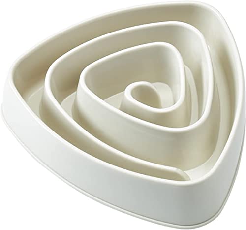 HEIMP Futternäpfe Pet Slow Feeder Bowl Puzzle Fun Triangle Jagdfutternapf und Slow Food Diät for Hunde Schüssel (Color : Beige, Size : Small) von HEIMP