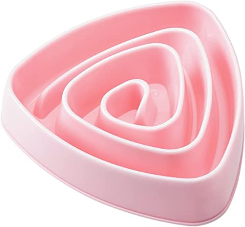 HEIMP Futternäpfe Pet Slow Feeder Bowl Puzzle Fun Triangle Jagdfutternapf und Slow Food Diät for Hunde Schüssel (Color : Pink, Size : Small) von HEIMP