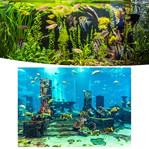 HEITIGN Aquarium Aufkleber Aquarium Hintergrund PVC Korallen Aquarium Hintergrund Unterwasser Poster Aquarium Wanddekoration Aufkleber (61 * 30cm) von HEITIGN