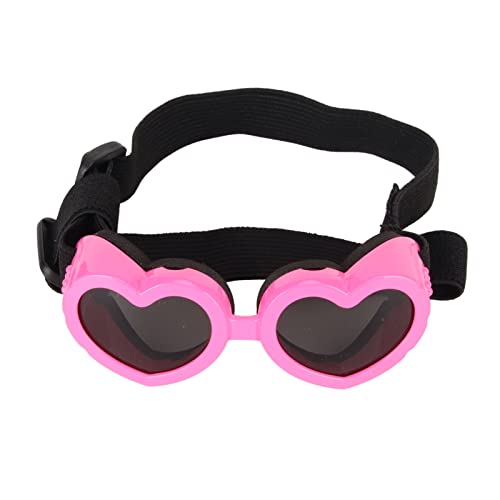 HEITIGN Hundesonnenbrille Niedliche rosa Herz Hundesonnenbrille UV Schutz Wasserdicht Winddicht Verhindert Nebel HD Objektiv Haustier Sonnenbrille Welpen Hunde von HEITIGN