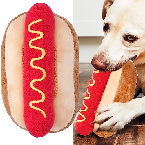 HEITIGN Plüsch Hot Dog Sound Spielzeug Simulation Essen Haustier Spielzeug Hund Katze Zubehör von HEITIGN