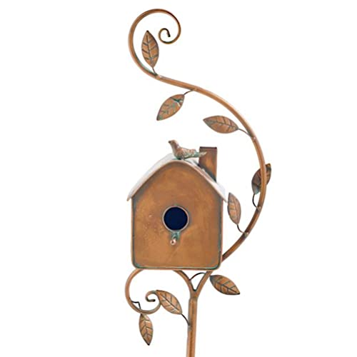 HEITIGN Vogelhaus aus Metall mit Ständer, ideal eine Vielzahl von Vögeln, Kunst Vogelhäuschen Gartendekoration (10341666) von HEITIGN