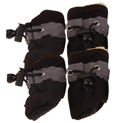 Hundeschuhe für Winter, wasserresistente Hundefälle, 4ps Anti-Schlupf-Hundepfotenabdeckungen, warme Fleece-Hundestiefel Anti-Dirty Puppy Schuhe Größe 6 von HEKARBAMILL