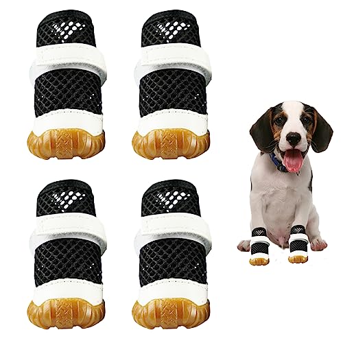 Hundeschuhe für heißes Wetter 4pcs atmungsaktive Hundefuße für heiße Pflasterung Hunde Sommerschuhe Nicht-Schlupf-PAW-Schutzgröße 3 Pfotenschutzschutz von HEKARBAMILL