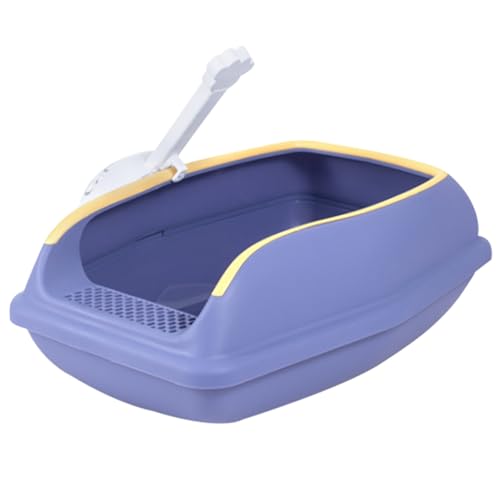 Kätzchen Müllbox 9.1x15x5.9 in Sicherheit Offener oberer Kleiner Katzentoilette Hochseiten Seitleuterschachtel mit Schaufelkatze Katzentoilette für Home Purple von HEKARBAMILL