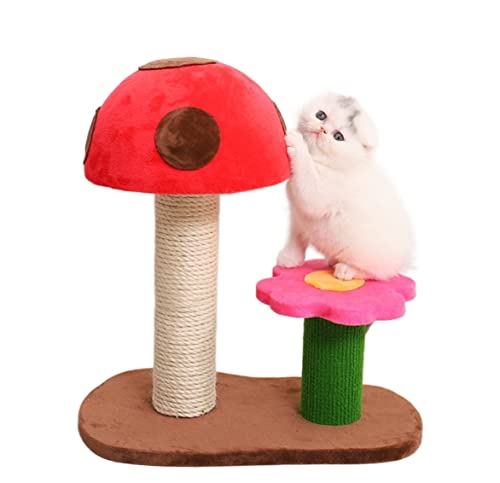 Katzenkletterbaum, Katzenspielzeug, kleines Katzenklettergerüst, Holzkatze, Sprungplattform, Säule, Kratzbaum (Farbe: Rosso), Vision von HEKDIKTT