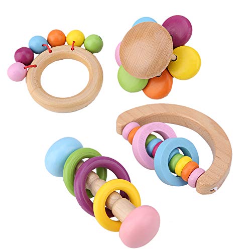 HELEVIA 4PCS Papagei Spielzeug Vogel Kauen Spielzeug Hängen Holz Spielzeug Papagei Spielen Spielzeug Set von HELEVIA