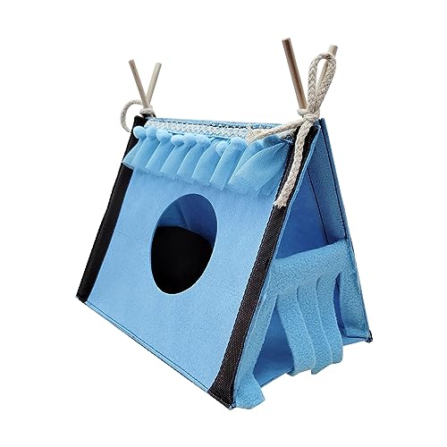 Hamster-Versteck-Zelt, Kaninchen-Ratten-Tunnelhaus, Kleines Tier-Röhrenspielzeug, Warmer -Lebensraum (Blau) von HELEVIA