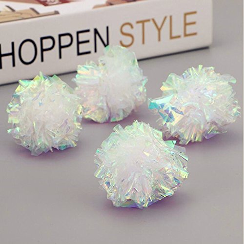 ChinaShoppingMall 10 Stück Süßigkeiten Farbe Ring Papier Crinkle Ball Katze Spielzeug Haustier Zubehör Kristallkugel Rustle Ring Katze Spielzeug Ball Interaktive Katze Teaser von HELLOYOUNG