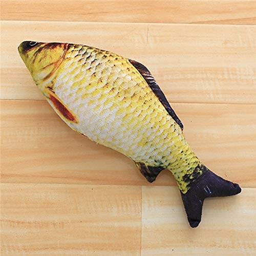 HELLOYOUNG Artificial Mint Kitten Toy Plush 3D Fish-Shaped cat Toy Kitten Chewing Interactive Fun Puppy Toy pet Toy (Carp,30cm) von HELLOYOUNG