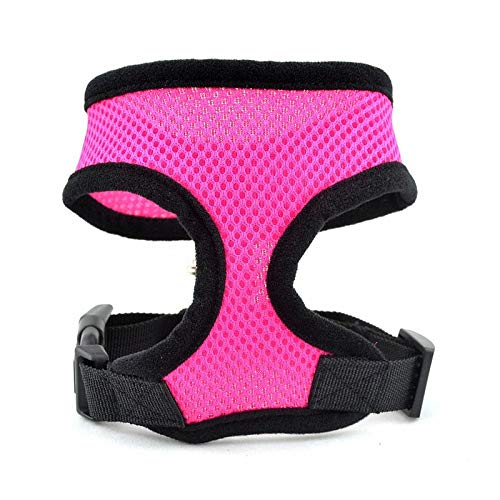 HELLOYOUNG CW002 Mode Einstellbarer Hühnergeschirr Hundeweste Soft Air Nylon Mesh Haustiergeschirr Hundekleidung Hundegeschirr Kleidung für Haustierhund (Pink) von HELLOYOUNG