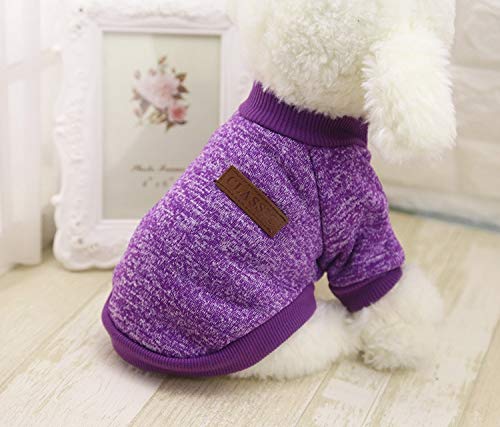 HELLOYOUNG Klassische Winter warme Hundekleidung Welpe Haustier Katze Jacke Mantel Mode Weiche Pullover Kleidung für Chihuahua Yorkie 9 Farben XS-2XL (06) von HELLOYOUNG