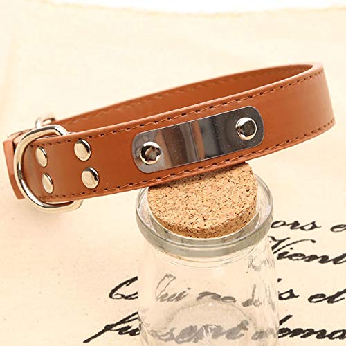 HELLOYOUNG Pet Dog Collar Leather Iron Collar Durable Affordable Dog Supplies Leather Small Big Large Dog Collar (05,L 25mm x 52cm) von HELLOYOUNG