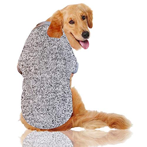 HELLOYOUNG XXXL-9XL Winter Warm Large Dog Clothes Dog Hoodie Coat Sweater for Large Dogs Pet Clothes Golden Retriever Labrador Alaskan (Gray,4XL) von HELLOYOUNG