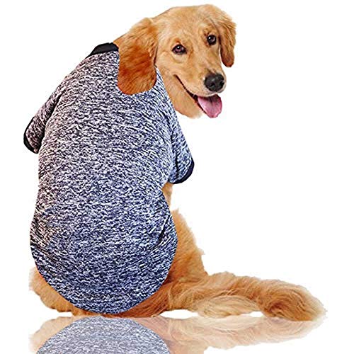 HELLOYOUNG XXXL-9XL Winter Warm Large Dog Clothes Dog Hoodie Coat Sweater for Large Dogs Pet Clothes Golden Retriever Labrador Alaskan (Navy,6XL) von HELLOYOUNG