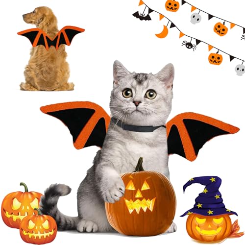 Halloween Haustier Wings,Katze Bat Wings Kostüm,Haustier Fledermausflügel,Katzen Klamotten Fledermaus,Hundekostüm Bat Wings,für Haustiere Hunde und Katzen, Halloween Party Schmücken. von HELOVGE