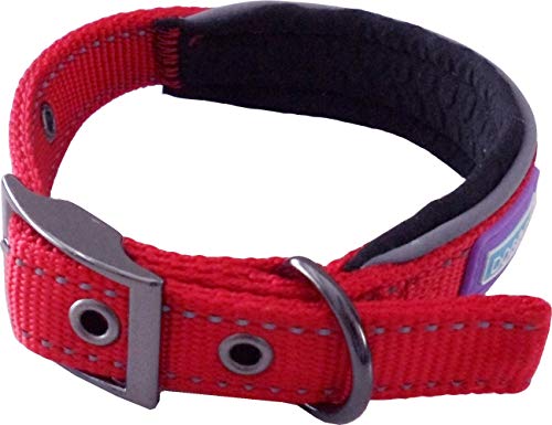 HEMMO Dog & Co Reflektierendes Hundehalsband, gepolstert, Größe XL, Rot von HEMMO