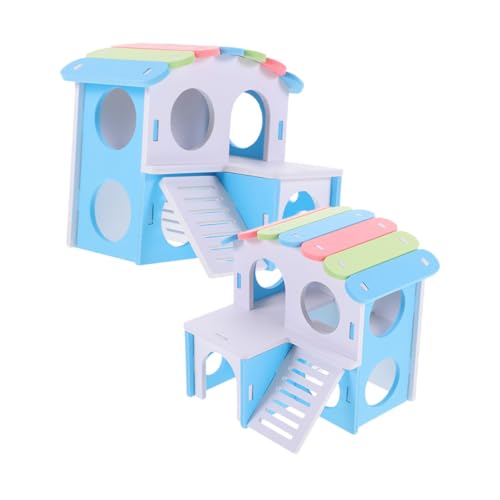 HEMOTON 2 Stück Doppellagige Hamstervilla Versteck für Kleine Haustiere Strapazierfähiges und Geruchsfreies Nagerhaus für Hamster und Meerschweinchen HEMOTON 2 Stück Doppellagige Hamstervilla Versteck für Kleine Haustiere Strapazierfähiges und Geruchsfreies Nagerhaus für Hamster und Meerschweinchen von HEMOTON