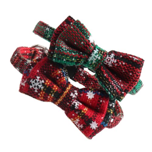 HEMOTON 2 Stück Teiliges Verstellbares Weihnachts Katzenhalsband mit Glöckchen Komfortables Langlebiges Rot und Grün Passend für Mittelgroße und Kätzchen Festliches Haustierzubehör HEMOTON 2 Stück Teiliges Verstellbares Weihnachts Katzenhalsband mit Glöckchen Komfortables Langlebiges Rot und Grün Passend für Mittelgroße und Kätzchen Festliches Haustierzubehör von HEMOTON