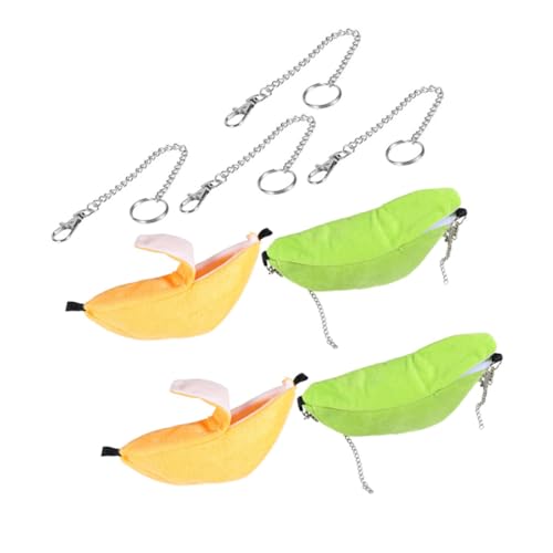HEMOTON 4 Teiliges Bananen Haustierbett Hängematte aus Weichem Baumwollvlies Warmes Nest für Hamster Chinchilla Kleine Tiere Einfach zu Reinigen Kuscheliges Schlafhaus für Käfig und HEMOTON 4 Teiliges Bananen Haustierbett Hängematte aus Weichem Baumwollvlies Warmes Nest für Hamster Chinchilla Kleine Tiere Einfach zu Reinigen Kuscheliges Schlafhaus für Käfig und von HEMOTON