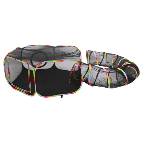 HEMOTON Atmungsaktives Faltbares Katzen Freilaufgehege mit Tunnel Wetterfestes Outdoor Spielzelt für Kleine Haustiere Sicherer Katzenkäfig für Draußen Robustes Material HEMOTON Atmungsaktives Faltbares Katzen Freilaufgehege mit Tunnel Wetterfestes Outdoor Spielzelt für Kleine Haustiere Sicherer Katzenkäfig für Draußen Robustes Material von HEMOTON
