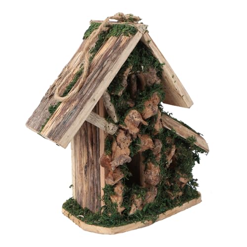 HEMOTON Holz Vogelhaus für Kleine Vögel und Haustiere Handgefertigter Nistkasten zur Aufhängung für Garten und Balkon Dekoration aus Natürlichem Holz Gefertigt Rückzugsorte für Gefiederte HEMOTON Holz Vogelhaus für Kleine Vögel und Haustiere Handgefertigter Nistkasten zur Aufhängung für Garten und Balkon Dekoration aus Natürlichem Holz Gefertigt Rückzugsorte für Gefiederte von HEMOTON
