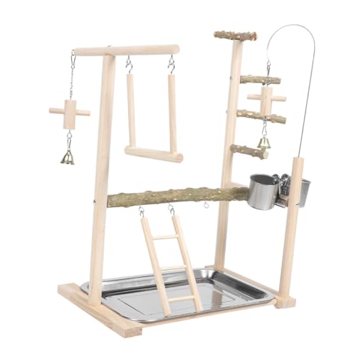 HEMOTON Holz Vogelspielplatz für Papageien mit Schaukel und Leiter Interaktiver Spielständer für Wellensittiche Nymphensittiche und Andere Vögel und Langlebiges Design für Unterhaltung und HEMOTON Holz Vogelspielplatz für Papageien mit Schaukel und Leiter Interaktiver Spielständer für Wellensittiche Nymphensittiche und Andere Vögel und Langlebiges Design für Unterhaltung und von HEMOTON