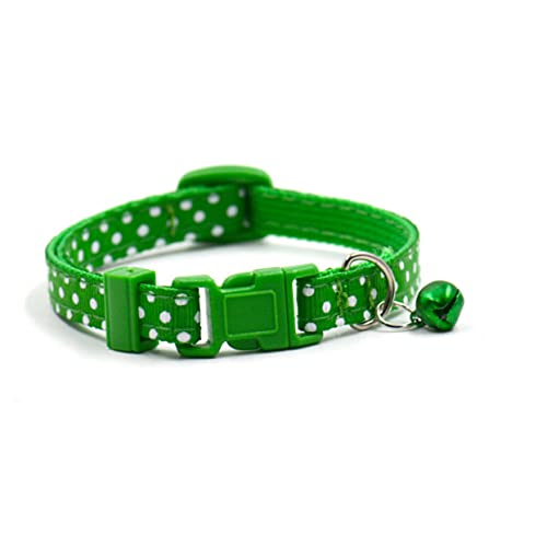 HEMOTON Kleines Katzen und Hundehalsband mit Glocke im Dots Design Grün Leicht und Robust für Welpen und Kleine Hunde Langlebig und Verstellbar HEMOTON Kleines Katzen und Hundehalsband mit Glocke im Dots Design Grün Leicht und Robust für Welpen und Kleine Hunde Langlebig und Verstellbar von HEMOTON