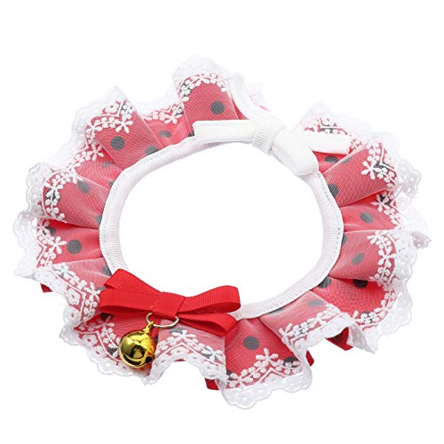 HEMOTON Rotes Katzenhalsband mit Spitzen Bowknot und Glocke Verstellbares Mode Accessoire für Haustiere Festliches Kostüm für Weihnachten Geburtstage und Hochzeiten HEMOTON Rotes Katzenhalsband mit Spitzen Bowknot und Glocke Verstellbares Mode Accessoire für Haustiere Festliches Kostüm für Weihnachten Geburtstage und Hochzeiten von HEMOTON