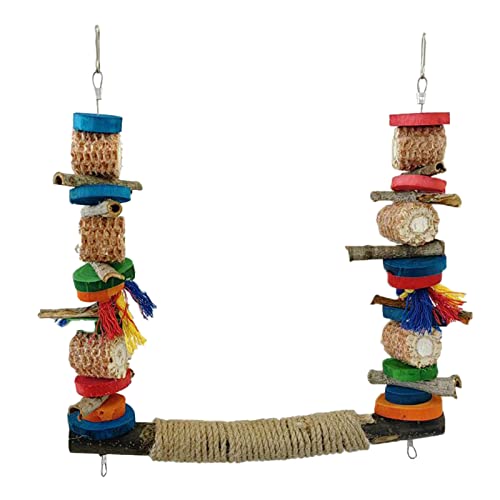 Vogelschaukel Spielzeug Naturholz Sitzstange 24,9 cm Ständer Maiskolben Kauspielzeug Käfig Zubehör für kleine Vögel Papagei Einfach zu bedienen von HENANX