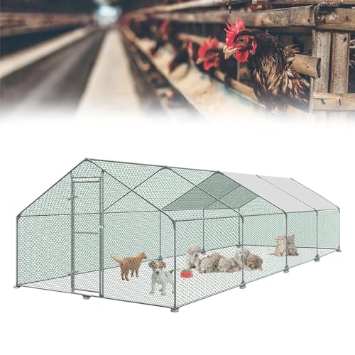 HENGMEI Hühnerstall 3x8x2m Freilaufgehege Käfige Kleintierstall Verzinkter Stahl Hühnerkäfig mit PE Dach Außen Freigehege mit Schloss Geflügelstall HENGMEI Hühnerstall 3x8x2m Freilaufgehege Käfige Kleintierstall Verzinkter Stahl Hühnerkäfig mit PE Dach Außen Freigehege mit Schloss Geflügelstall von HENGMEI
