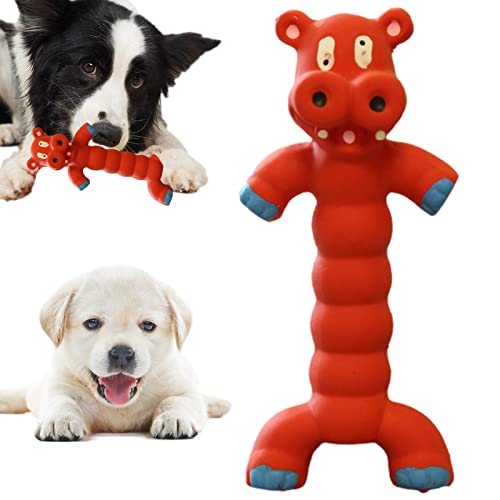 Hund Quietschen Spielzeug - Interaktives Hundekauen Spielzeug aus Gummi,Squeaker Chew Trainingswelpenzubehör, stehender Stick Tier Welpen Interaktives Spiel für kleine Hunde Hepvet von HEPVET