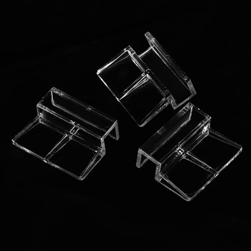 Aquarium Glasabdeckungs Clip, 20 Stück 5x38mm klarer Acryl Clip Halter Aquarium Glasdeckel Clip Universal Deckelklammern Stützklemme Grasaquarien Unterstützung Halter Zubehör für randlose Aquarium von HERCHR