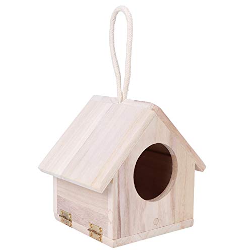 Hängendes hölzernes Vogelhaus, unfertiges Vogelhaus im Freien Nistkasten-Garten-Patio-Dekoration für Kolibri-Zaunkönig-Finken-Spatz von HERCHR