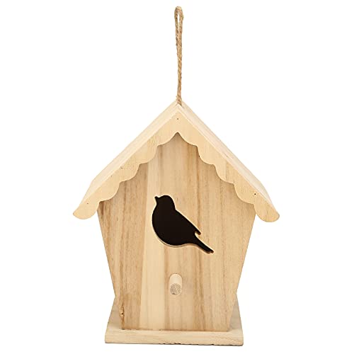 Holz-Vogelhaus, unvollendetes Vogelhaus zum Bemalen von hängendem Vogelhaus für den Außengarten-Terrasse Dekorativer Nistkasten für kleine Vögel von HERCHR