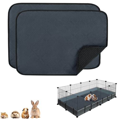 HERCOCCI Meerschweinchen-Fleece-Käfigeinlagen, super saugfähig, wiederverwendbar und waschbar, für Meerschweinchen, Pinkel, Bettwäsche für Kaninchen, Chinchilla, Igel, Hamster, 2 Stück – 60x45 cm von HERCOCCI