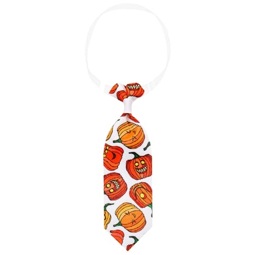 HERSIL Halloween-Haustierhalsband im britischen Stil, Katzen- und Hundehalsband mit, verstellbares Kürbis-Fledermaus-Muster, Festival-Haustier-Dekorationszubehör Rotes Halsband (G, One Size) von HERSIL