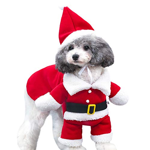 HERSIL Pet Dog Christmas Santa Style Transformed Coat Cat Dog Kleidung Lustige Hundepullover (L, L) von HERSIL