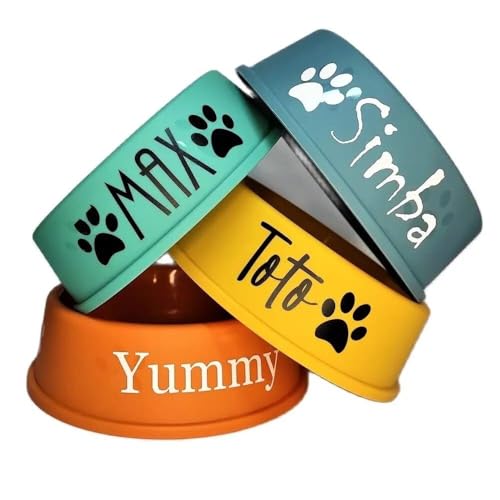 HERSTL Benutzerdefinierte Haustiernäpfe, Personalisierte Hundefutter- Und Wassernäpfe, Gravierte Futternäpfe For Hunde Und Katzen, Welpengeschenk (M 21x6.5cm) von HERSTL