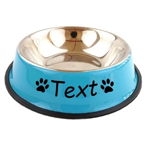 Personalisierter Futternapf Aus Edelstahl Mit Namen, Individuelle Hunde- Und Katzennäpfe For Futter Und Wasser, Isoliertes Geschenk For Haustiere, Ideal For Kleine Hunde Und Katzen, Individueller(Blue von HERSTL