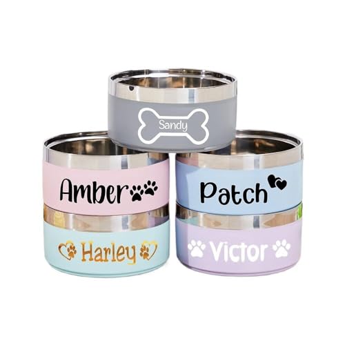 Personalisierter Futternapf Mit Namen, Personalisierter Hundenapf Aus Edelstahl, Individueller Rutschfester Futter- Und Wassernapf Aus Edelstahl for Hunde Und Katzen, Geschenk for Tiermütter(14cm) von HERSTL