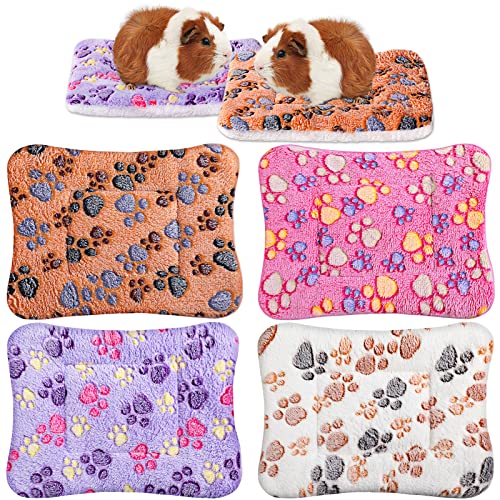 Hestya 4er Pack Ultraweiche Hundebetten Katzenkissen mit Süß Muster Wendbar Kleintier Fleece Bett Hund Käfig Unterlage Waschbar Verdickt Meerschweinchen Bett Matte (32 x 25 cm) von Hestya