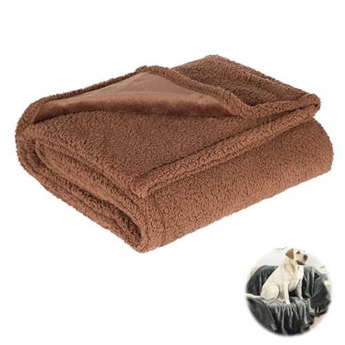 HESYSUAN CuddlePuddle Wasserdichte Decke, Liebesdecke, wasserdichte Intimität, wendbar, waschbar, weiche Decke für Haustierbett, Couch, Sofa, Möbelschutz (XS: 50 x 70 cm, Braun) von HESYSUAN