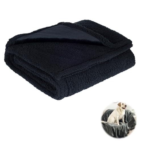 HESYSUAN CuddlePuddle Wasserdichte Decke, Liebesdecke, wasserdichte Intimität, wendbar, waschbar, weiche Decke für Haustierbett, Couch, Sofa, Möbelschutz (XXL: 216 x 216 cm, Schwarz) von HESYSUAN